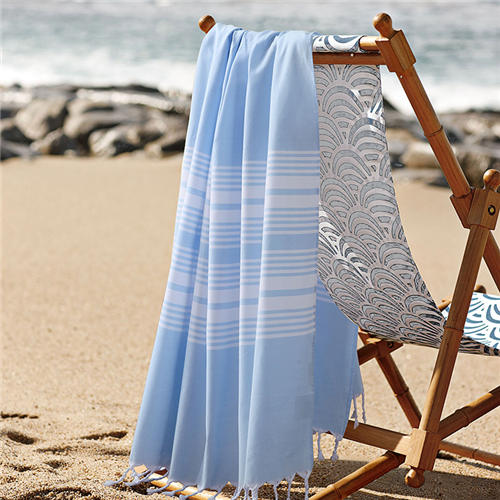 Turkish Pestemal Fouta Beach Towel Turkish Pestemal Fouta Beach Towel Skye blue