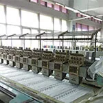 logo-embroidery Logo embroidery machines in production