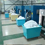 washing-drying-process Industrial washing and drying machines in the laundry