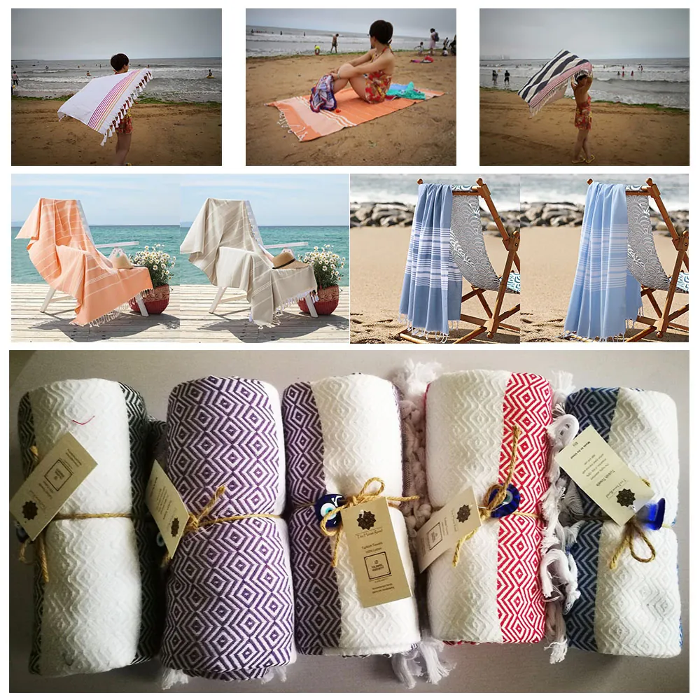 Peshtemal Towel Advantages Fouta peshtemal towels on the beach lightweight quick dry