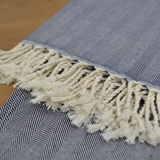 Herringbone Peshtemal Towel Herringbone weave peshtemal towel detail